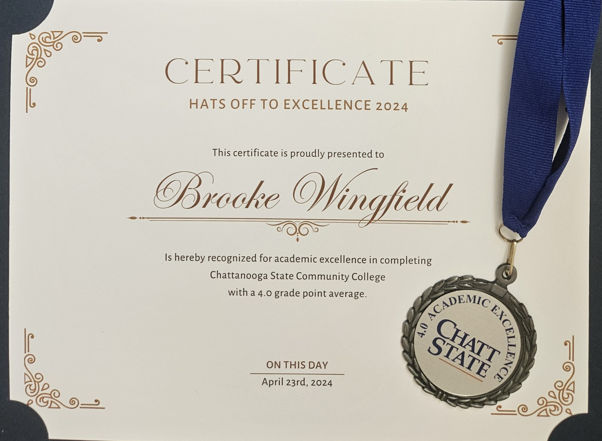 4.0 GPA Award